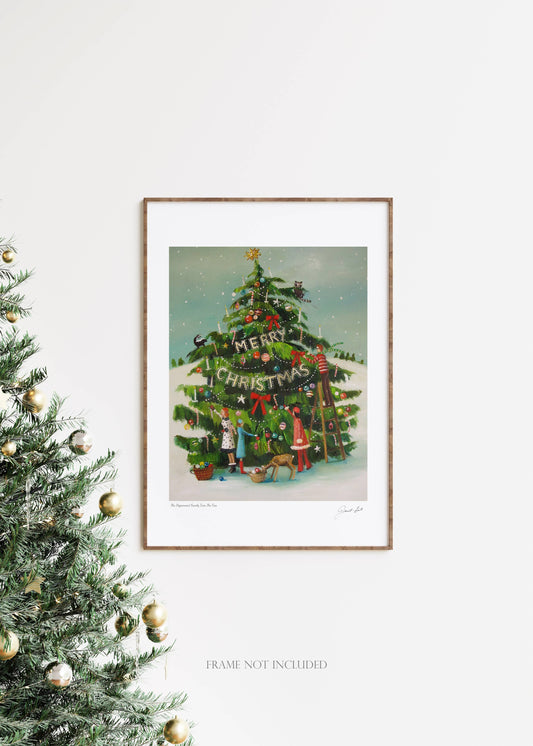 Peppermint Family Trim The Tree Art Print - 11" X 14"