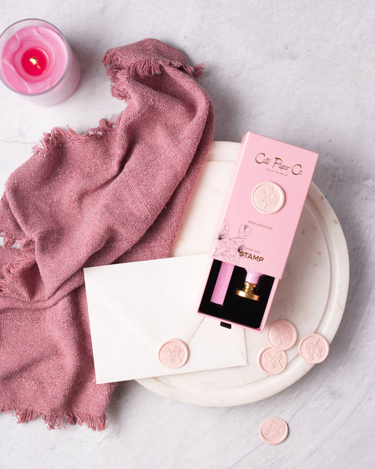 Cherry Blossom: Wax seal stamp and wax stick set