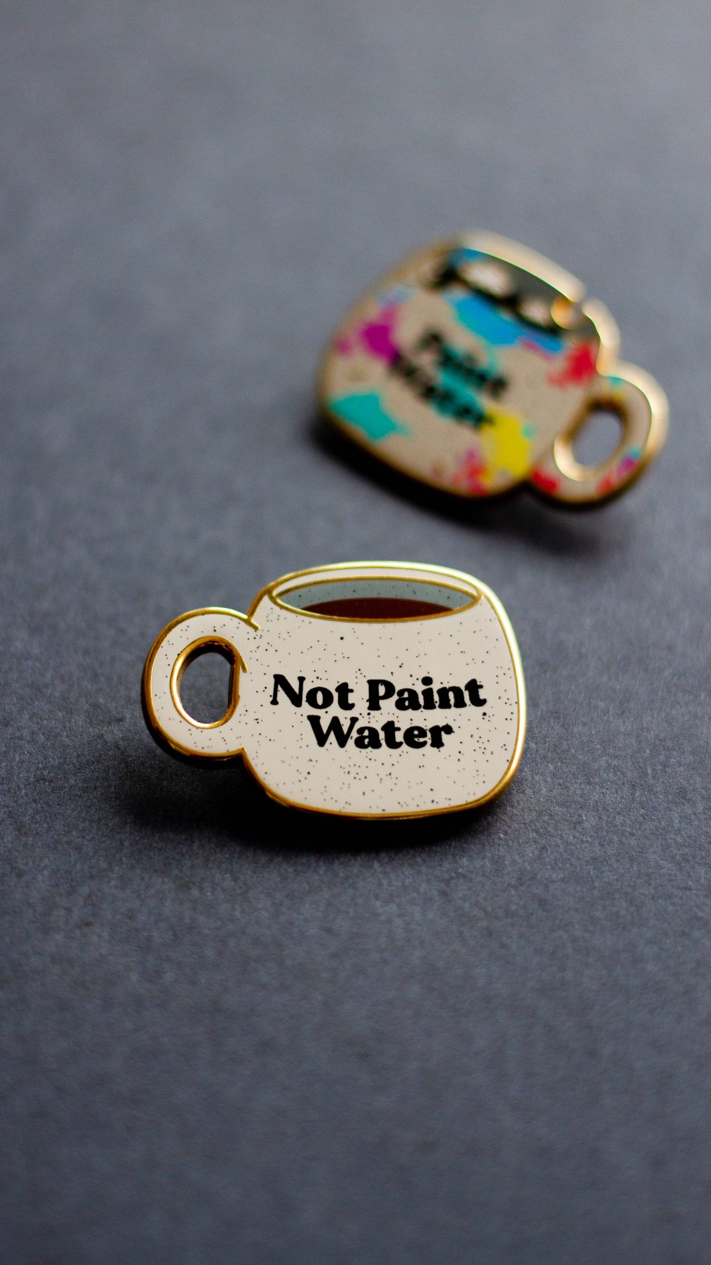 Not Paint Water Cup Enamel Pin, Artist Gifts, Ceramic