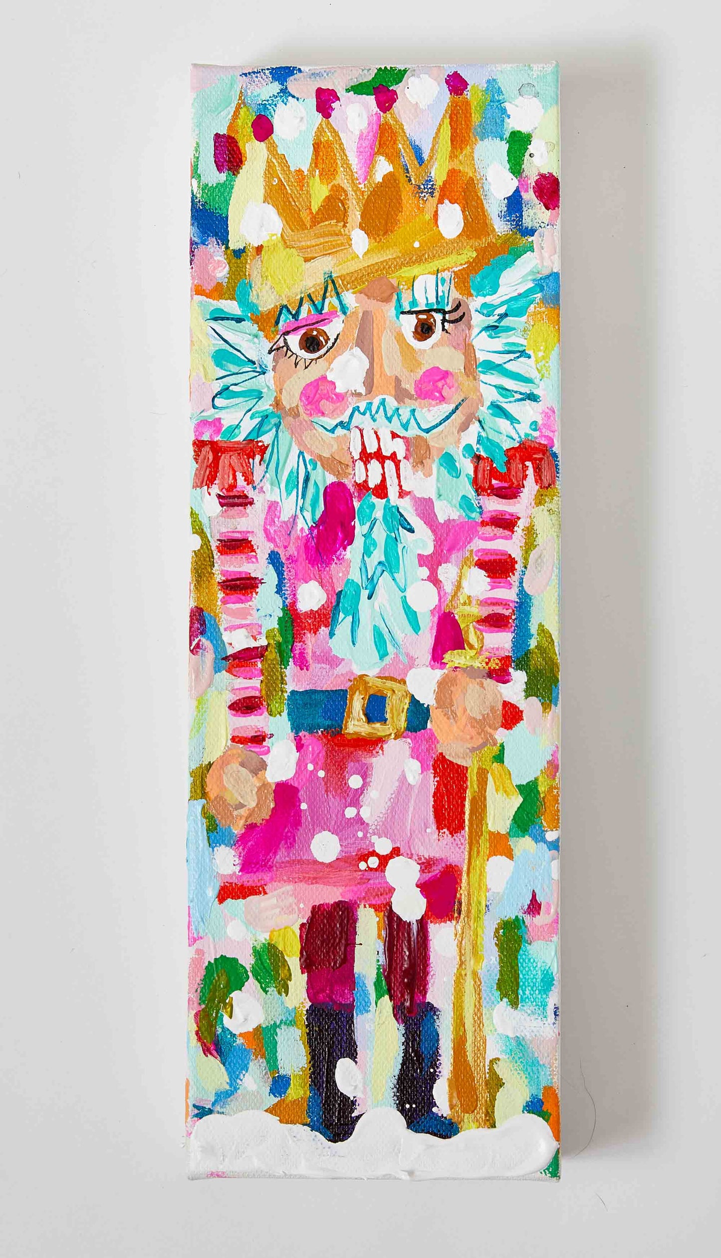 Pinky Nutcracker Christmas Painting: 4x12