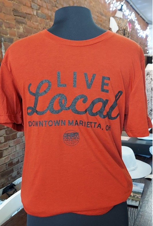 MARIETTA, OHIO Live Local T-Shirt RED / RUST*