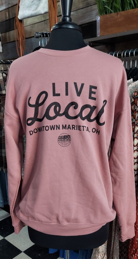 MARIETTA, OHIO Live Local SWEATSHIRT Blush PINK