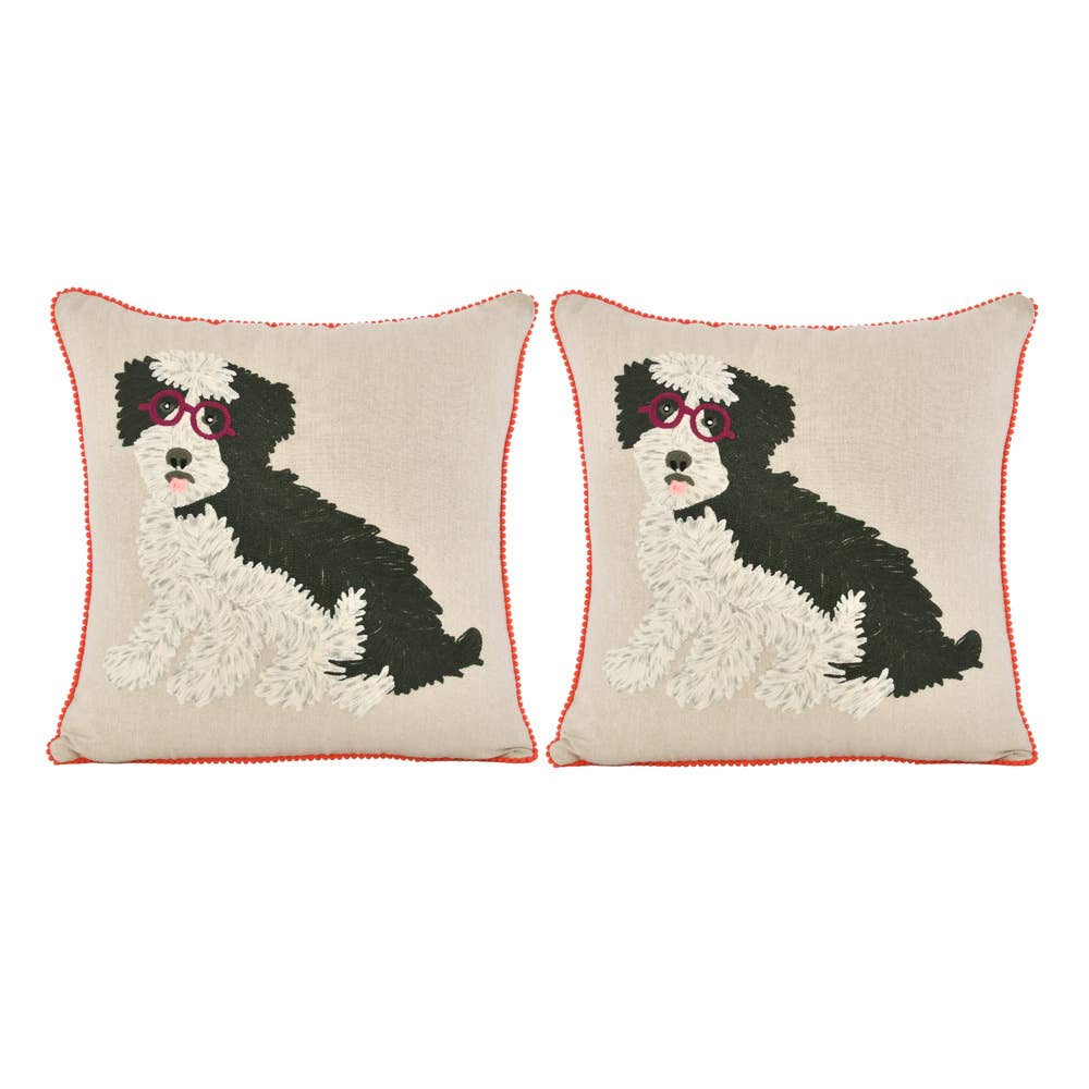 Red Glasses DOG PILLOW 18x18"