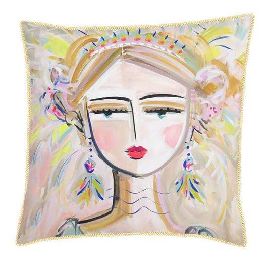 She Is Fierce - Blonde by Maren Devine Pillow