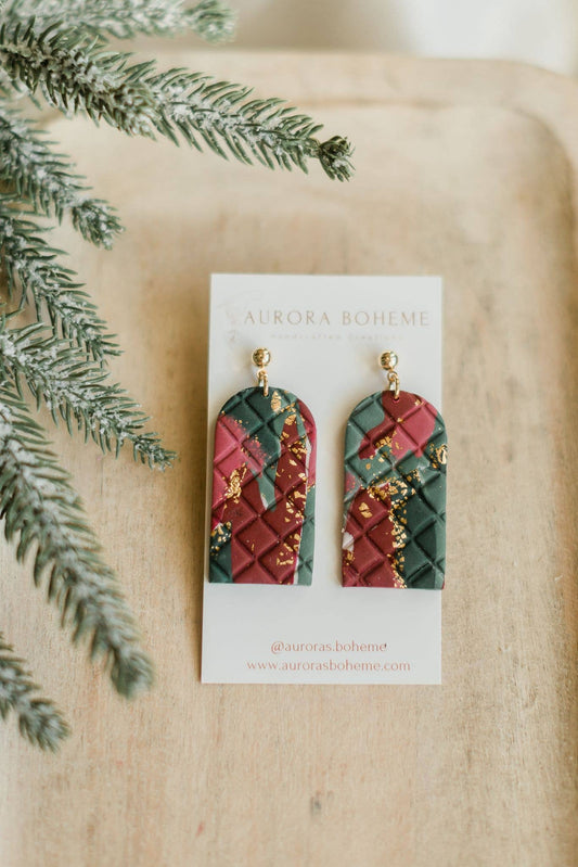 Quilted Marble Christmas Dangles