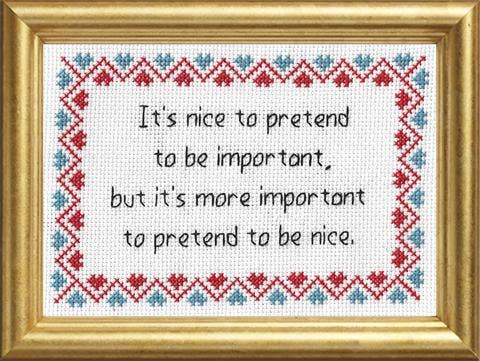 Pretend to be Important: Deluxe Cross Stitch Kit