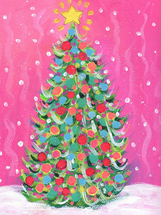 Holiday - Christmas Tree Single Stretched Canvas: 14" H x 10" W