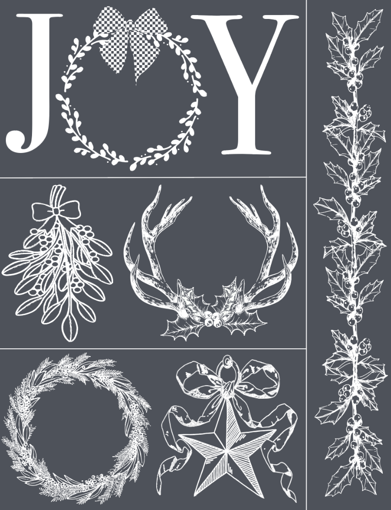 Mesh Stencil - Holiday Joy - 8.5x11