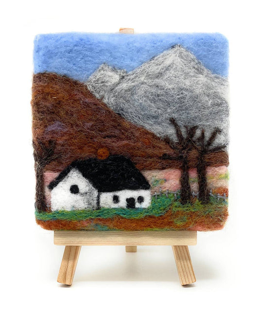 Paint with Wool:Mini Masterpiece Mountain Cottage Craft Kit