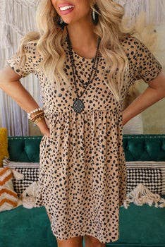 Leopard Knit Mini Dress