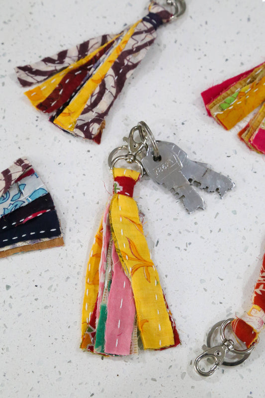 Kantha Tassel Keychain