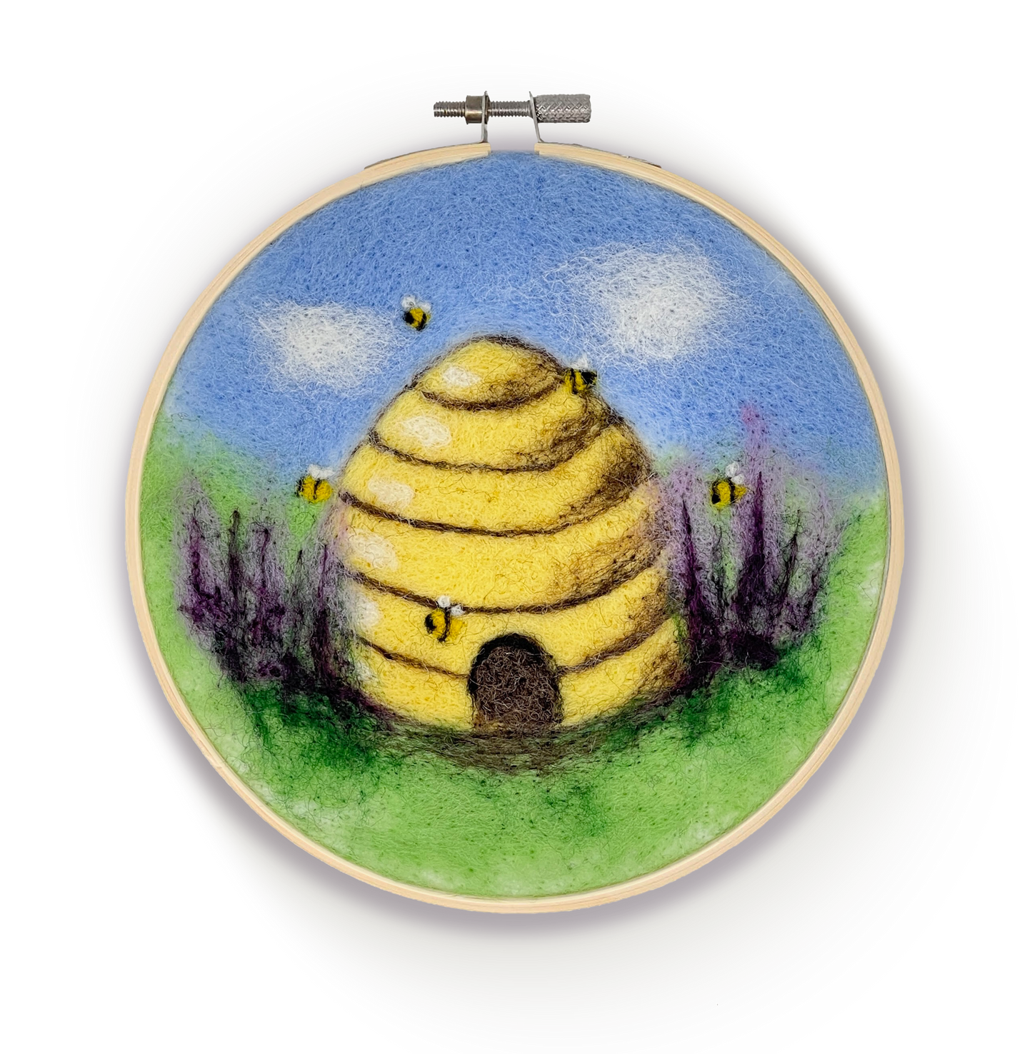 Beehive in a Hoop Needle Felting Craft Kit