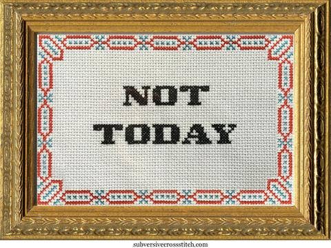 Not Today: Deluxe Cross Stitch Kit