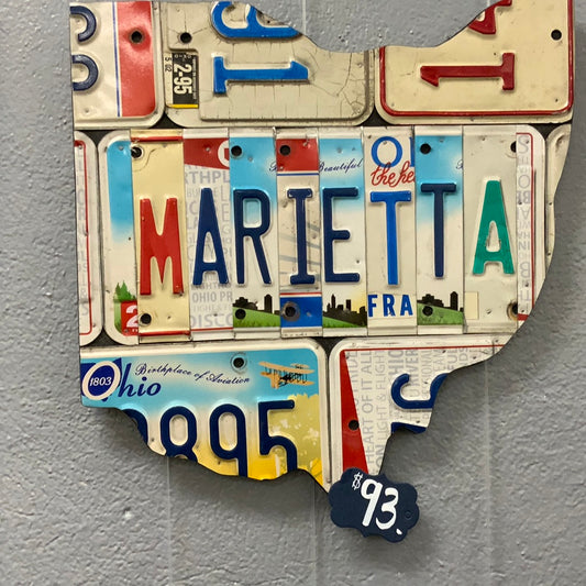 Marietta Metal Art Large Ohio Cutout TagOHIO