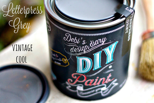 Letterpress Grey DIY Paint by Debi's Design Diary